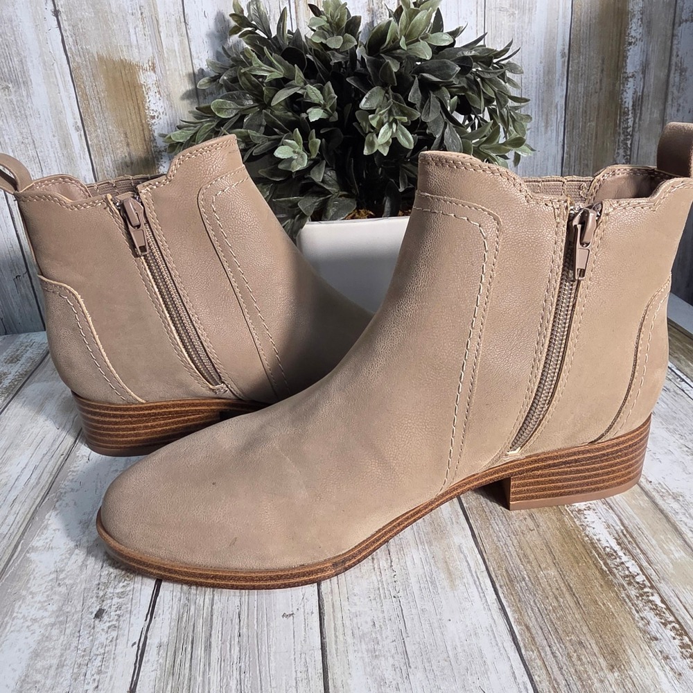 MIA Aulora Taupe Ankle Boots Womens 7.5 M Low Block Heel Booties MH2546SC - Picture 9 of 9